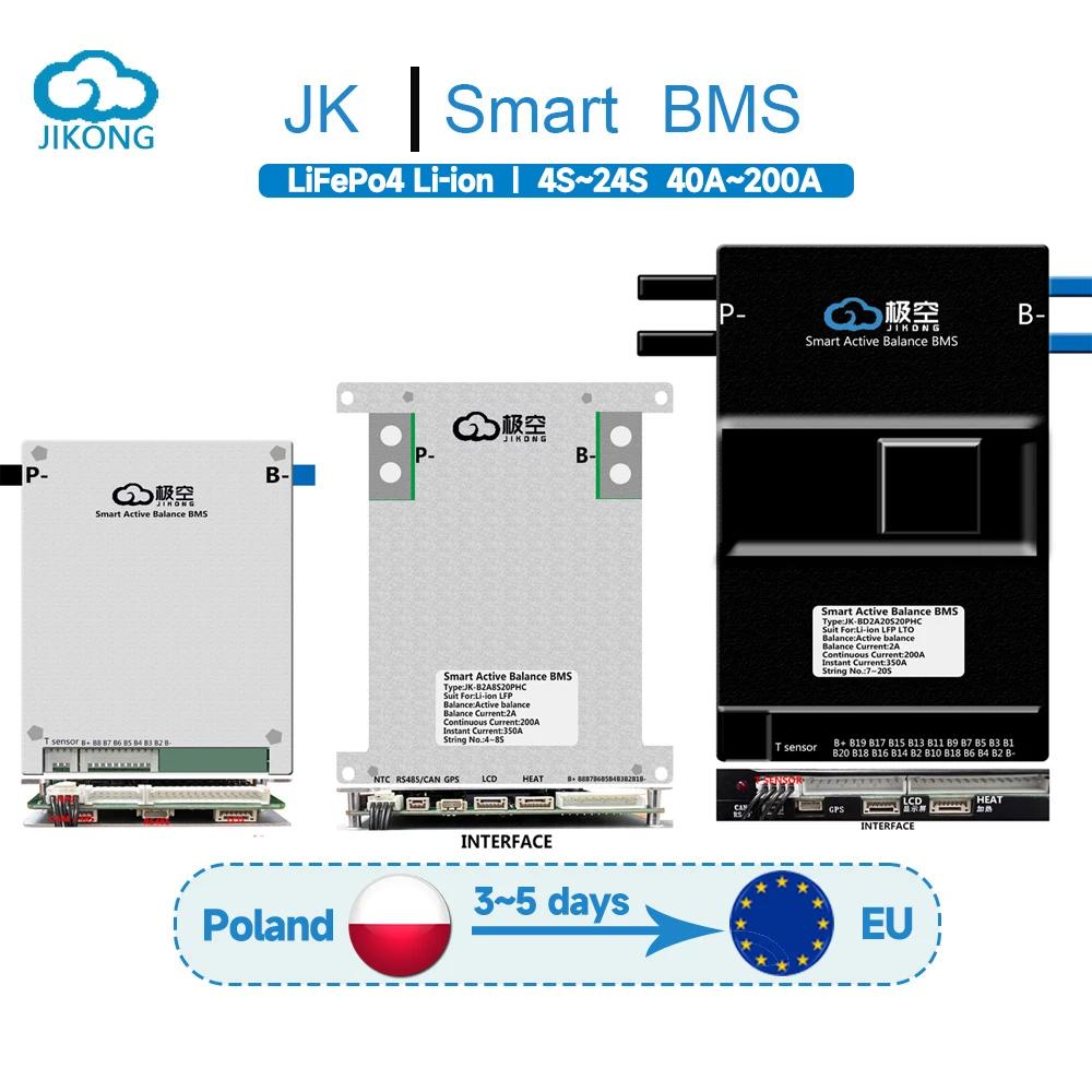 JK BMS Ȱ 뷱 LiFePo4 Ƭ ̿ LTO ͸, 40A  200A  BT RS485 CAN JIKONG Ʈ BMS  â, 0.4A  2A, 4S  24S